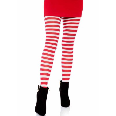 LEG AVENUE - CALÇAS LISTRADAS BRANCO/VERMELHO - D-237704 - Dona Pimenta