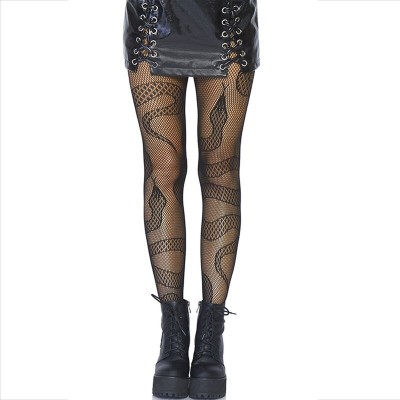 LEG AVENUE - MEIAS NET SNAKES PRETAS - D-237712 - Dona Pimenta