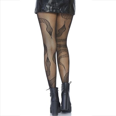 LEG AVENUE - MEIAS NET SNAKES PRETAS - D-237712 - Dona Pimenta