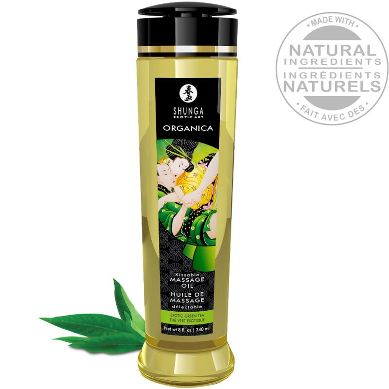 SHUNGA - ÓLEO DE MASSAGEM BIO CHÁ VERDE 240 ML - D-237830 - Dona Pimenta