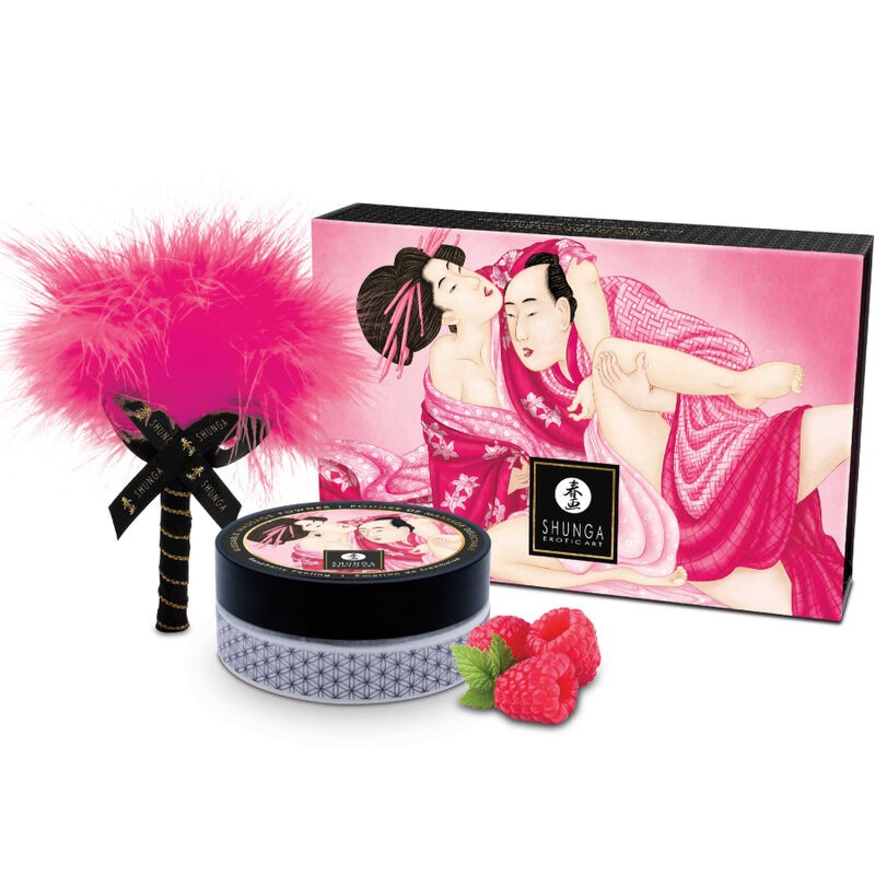 SHUNGA - KIT DE PÓ DE MASSAGEM COMESTÍVEL FRAMBOESA - D-237879 - Dona Pimenta