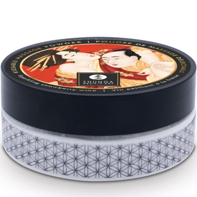 SHUNGA - KIT DE PÓ DE MASSAGEM COMESTÍVEL MORANGO - D-237881 - Dona Pimenta