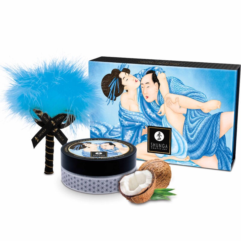 SHUNGA - KIT DE MASSAGEM EM PÓ DE COCO COMESTÍVEL - D-237882 - Dona Pimenta