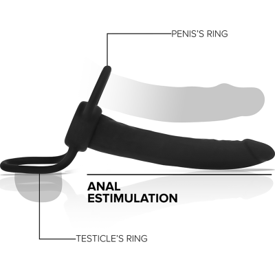 MYTHOLOGY - COBI ONYX DILDO ANAL CON ANILLOS PARA PENE Y TESTÍCULOS 13 CM - D-236199 - Dona Pimenta