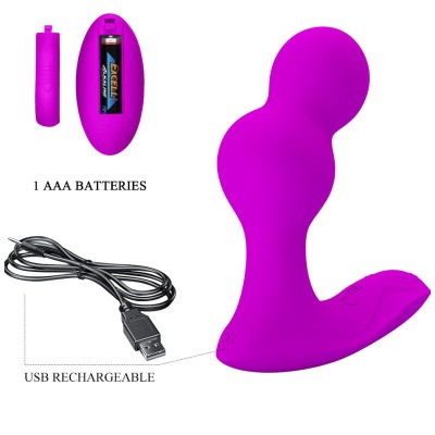 PRETTY LOVE - MASSAGER VIBRADOR ANAL TERRANCE COM CONTROLE REMOTO - D-236973 - Dona Pimenta