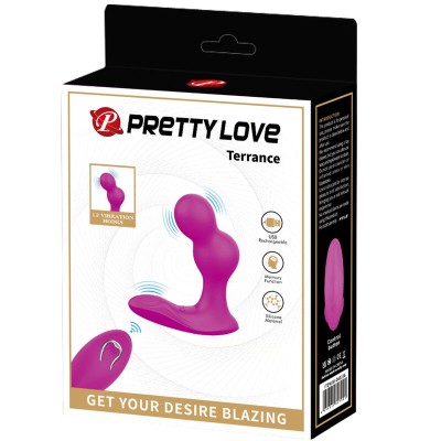 PRETTY LOVE - MASSAGER VIBRADOR ANAL TERRANCE COM CONTROLE REMOTO - D-236973 - Dona Pimenta