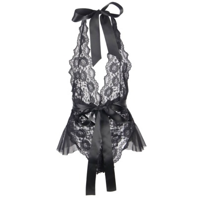 RAINHA LINGERIE PROFUNDA V PELUCHE DE RENDA SEM TRASEIRO S / M - D-229535 - Dona Pimenta