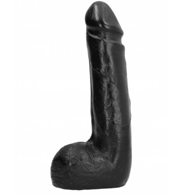 ALL BLACK - DILDO REALISTA PRETO SUAVE 20 CM - D-195378 - Dona Pimenta