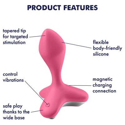 VIBRADOR SATISFYER GAME CHANGER PLUG - ROSA - D-231228 - Dona Pimenta