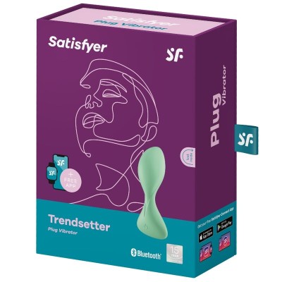 SATISFYER TRENDSETTER VIBRATING PLUG APP - BLACK - D-231267 - Dona Pimenta