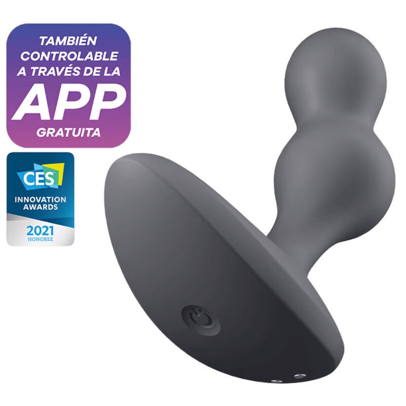 SATISFYER DEEP DIVER VIBRATING PLUG APP - GREY - D-231386 - Dona Pimenta