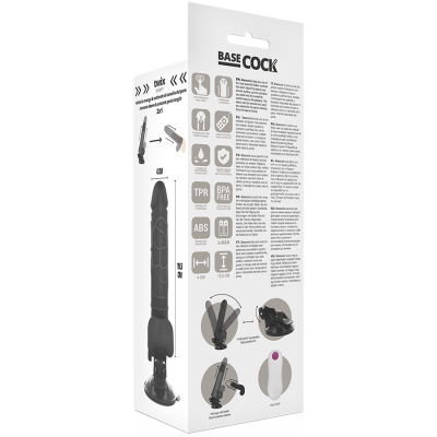 BASECOCK - VIBRADOR REALISTA CONTROLE REMOTO NATURAL COM TESTÍCULOS 19,5CM - D-223000 - Dona Pimenta