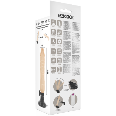 BASECOCK - VIBRADOR DE CONTROLE REMOTO NATURAL REALISTA 20 CM - D-223004 - Dona Pimenta