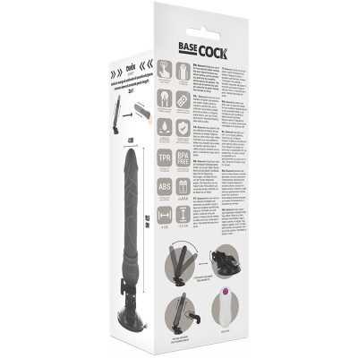 BASECOCK - VIBRADOR DE CONTROLE REMOTO NATURAL REALISTA 19,5 CM - D-223006 - Dona Pimenta