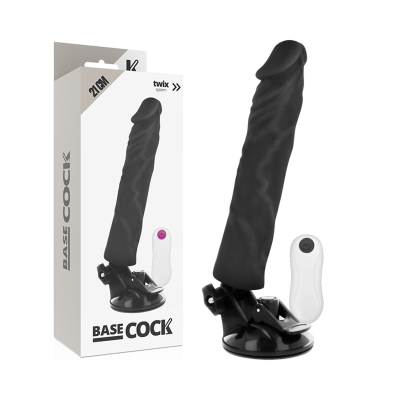 BASECOCK - VIBRADOR REALÍSTICO CONTROLE REMOTO NATURAL 21CM - D-223008 - Dona Pimenta