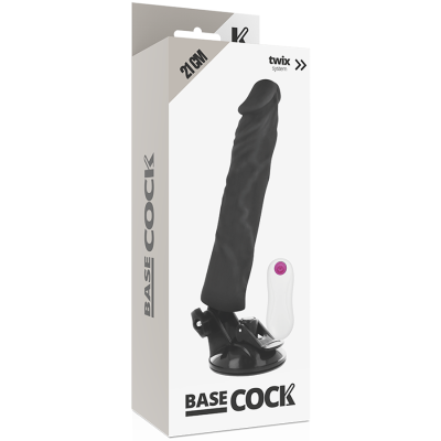 BASECOCK - VIBRADOR REALÍSTICO CONTROLE REMOTO NATURAL 21CM - D-223008 - Dona Pimenta