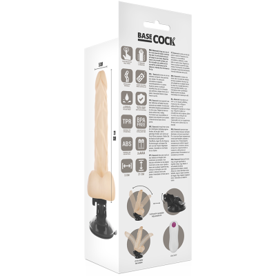 BASECOCK - VIBRADOR ARTICULÁVEL CONTROLE REMOTO NATURAL 21 CM - D-223010 - Dona Pimenta