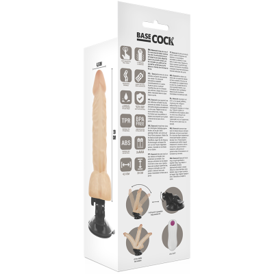 BASECOCK - VIBRADOR ARTICULÁVEL CONTROLE REMOTO NATURAL 20 CM - D-223015 - Dona Pimenta