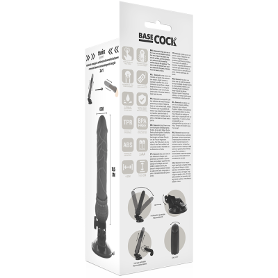 BASECOCK - VIBRADOR DE CONTROLE REMOTO NATURAL REALISTA BASECOCK 19,5 CM - D-223017 - Dona Pimenta