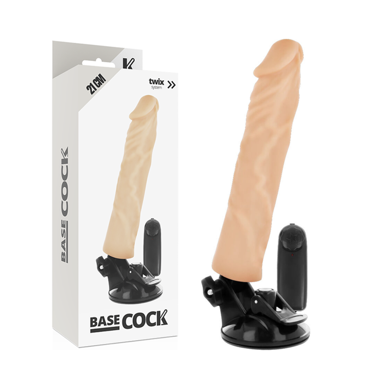 BASECOCK - VIBRADOR REALÍSTICO CONTROLE REMOTO NATURAL 21 CM - D-223025 - Dona Pimenta