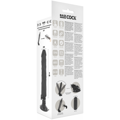 BASECOCK - VIBRADOR REALÍSTICO CONTROLE REMOTO NATURAL 21 CM - D-223025 - Dona Pimenta