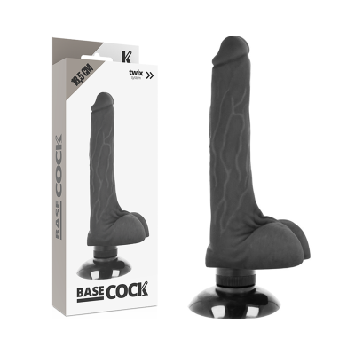 BASECOCK - VIBRADOR REALÍSTICO 2-1 NATURAL 18,5 CM - D-223027 - Dona Pimenta