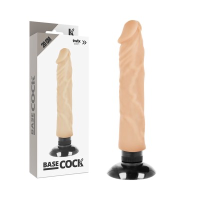 BASECOCK - VIBRADOR REALÍSTICO 2-1 NATURAL 20 CM - D-223029 - Dona Pimenta