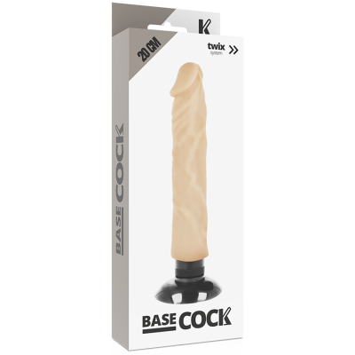 BASECOCK - VIBRADOR REALÍSTICO 2-1 NATURAL 20 CM - D-223029 - Dona Pimenta