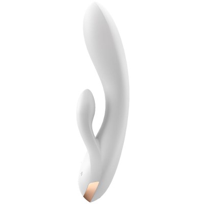 SATISFYER DOUBLE FLEX VIBRATOR APP - WHITE - D-231290 - Dona Pimenta