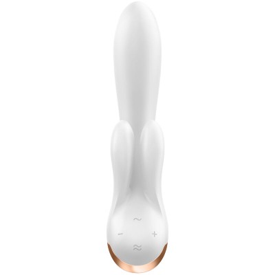 SATISFYER DOUBLE FLEX VIBRATOR APP - WHITE - D-231290 - Dona Pimenta