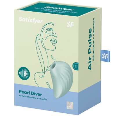 ESTIMULADOR E VIBRADOR SATISFYER PEARL DIVER - VERDE - D-231423 - Dona Pimenta