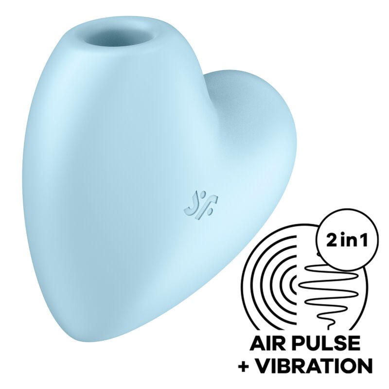 ESTIMULADOR E VIBRADOR CARDÍACO SATISFYER BONITO - AZUL - D-231776 - Dona Pimenta