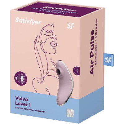 SATISFYER VULVA LOVER 1 ESTIMULADOR E VIBRADOR DE PULSO DE AR - VIOLETA - D-232177 - Dona Pimenta