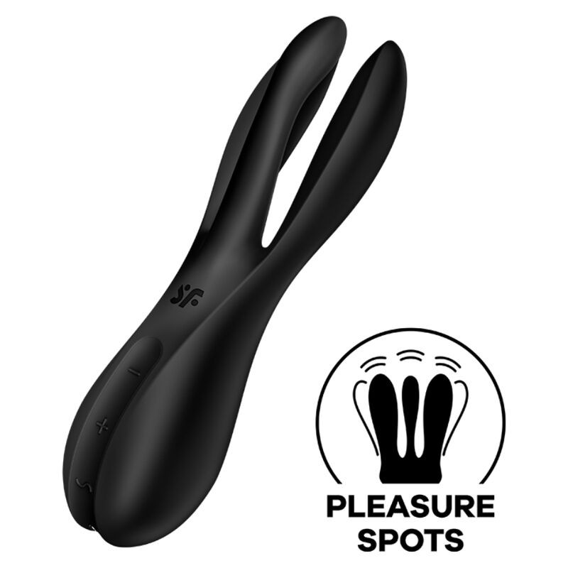 VIBRADOR SATISFYER THREESOME 2 - PRETO - D-232595 - Dona Pimenta