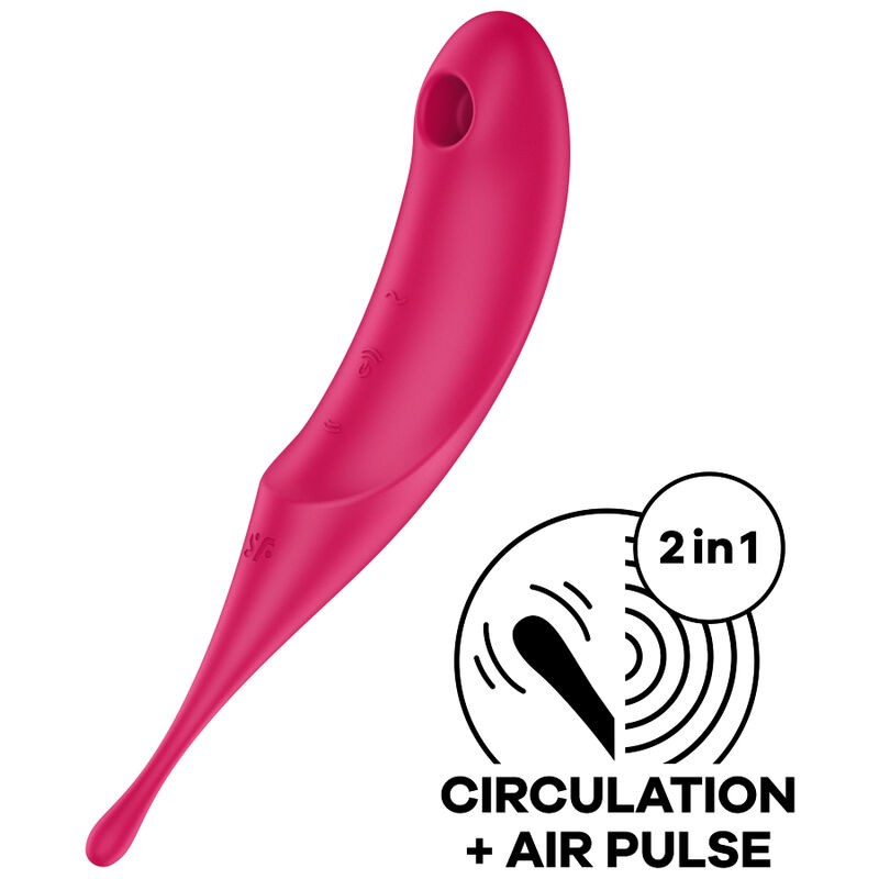 ESTIMULADOR E VIBRADOR SATISFYER TWIRLING PRO AIR PULSE - VERMELHO - D-232745 - Dona Pimenta