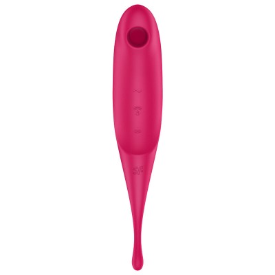 ESTIMULADOR E VIBRADOR SATISFYER TWIRLING PRO AIR PULSE - VERMELHO - D-232745 - Dona Pimenta