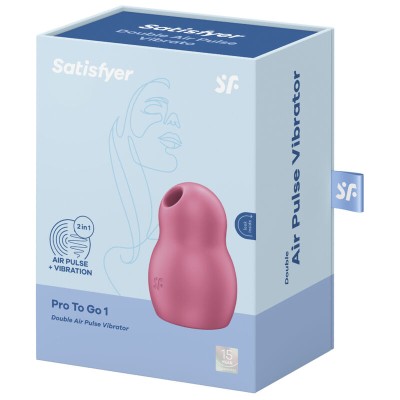 SATISFYER PRO TO GO 1 PULSO DE AR DUPLO E VIBRADOR - VERMELHO