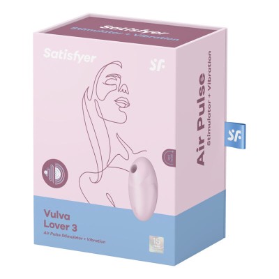 SATISFYER VULVA LOVER 3 AIR PULSE ESTIMULADOR E VIBRADOR - PRETO - D-232922 - Dona Pimenta