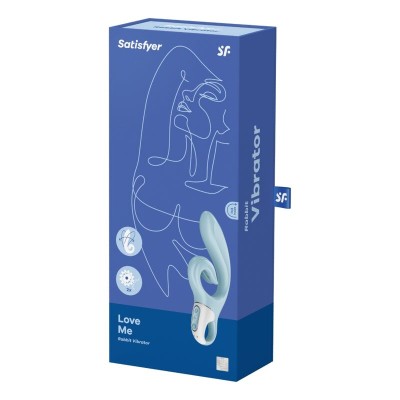 SATISFYER LOVE ME COELHO VIBRAÇÃO - AZUL - D-232929 - Dona Pimenta