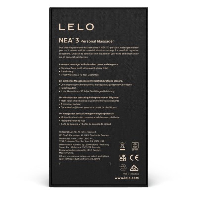 LELO NEA 3 PESSOAL MASSAGER - PITCH BLACK - D-233265 - Dona Pimenta