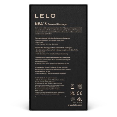 LELO NEA 3 PESSOAL MASSAGER - PITCH BLACK - D-233265 - Dona Pimenta