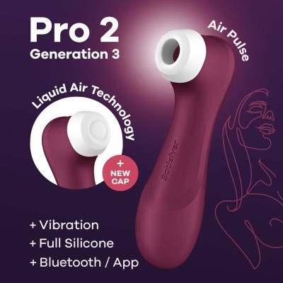 SATISFYER PRO 2 GENERACI N 3 - VINHO TINTO  BLUETOOTH &  APP - D-234323 - Dona Pimenta