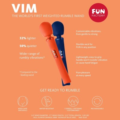 FUN FACTORY - VIM SILICONE RECARREGÁVEL VIBRATÓRIA PESADA RUMBLE WAND