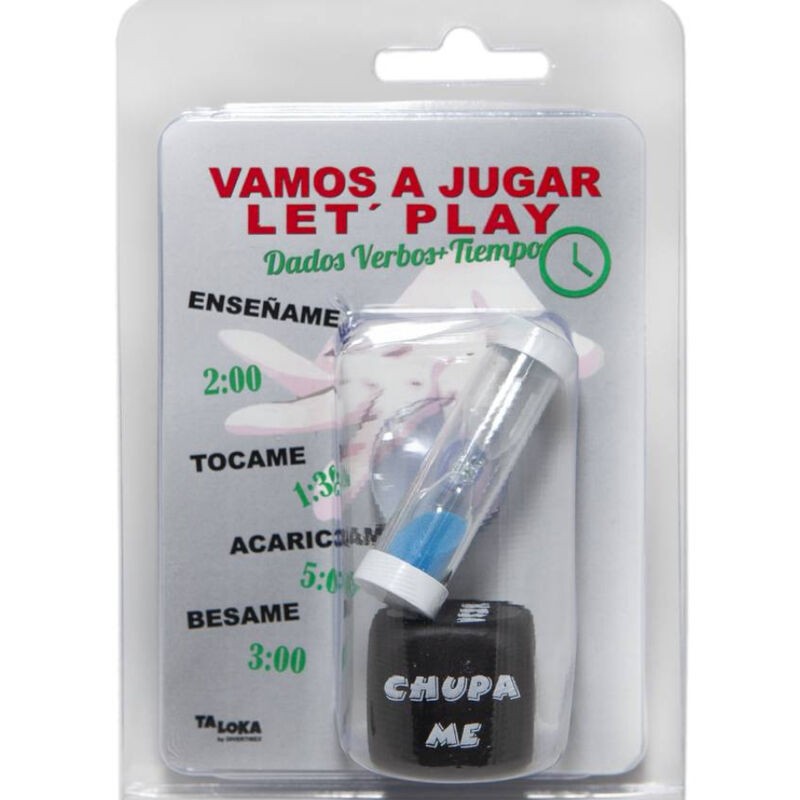 TALOKA - DADO C/ VERBOS + AMPULHETA VAMOS BRINCAR /es/pt/pt/fr/it/ - D-234685 - Dona Pimenta