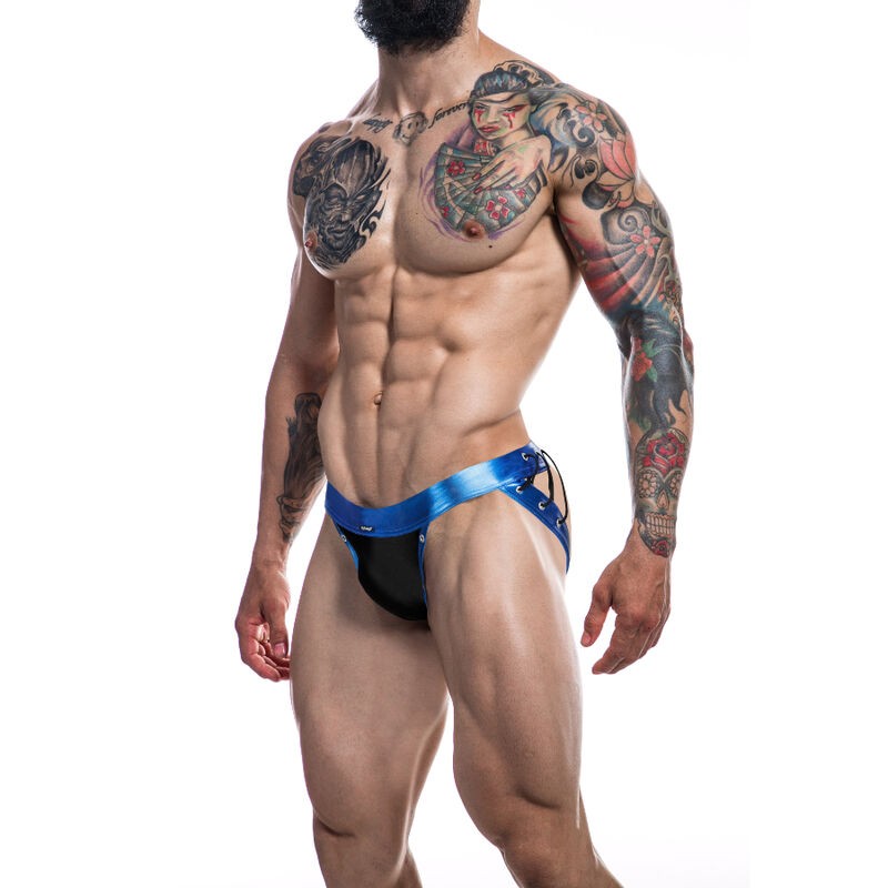 CUT4MEN - JOCKSTRAP DESIRE BLUE COURO S - D-232357 - Dona Pimenta