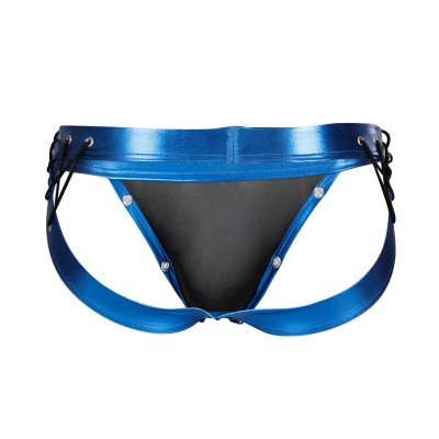 CUT4MEN - JOCKSTRAP DESIRE BLUE COURO S - D-232357 - Dona Pimenta