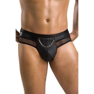 PASSION 030 SLIP OPEN TOM BLACK S/M - D-233274 - Dona Pimenta