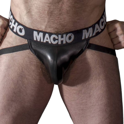 MACHO - MX25NC JOCK COURO PRETO S - D-233414 - Dona Pimenta