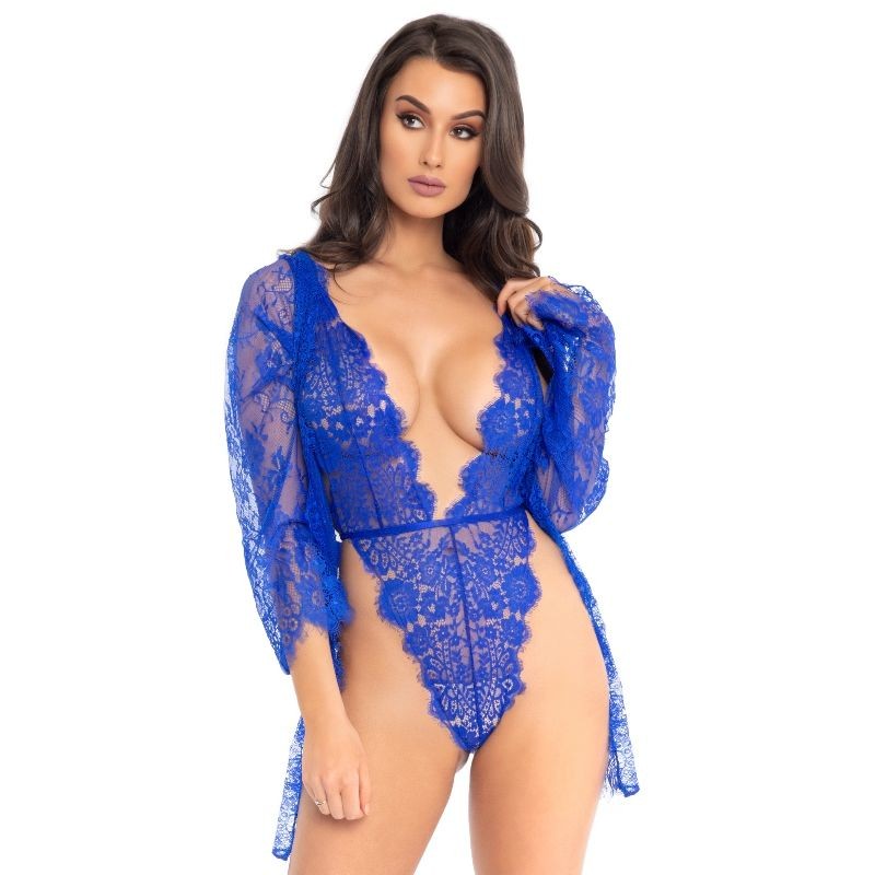 LEG AVENUE PELUCHE E ROBE AZUL S - D-222034 - Dona Pimenta