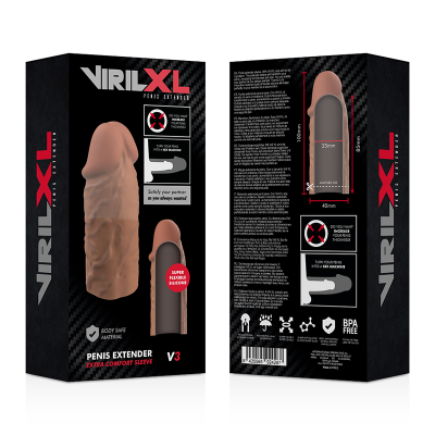 VIRILXL&trade; - EXTENSÃO DE PÊNIS DE SILICONE LÍQUIDO V3 MARROM - D-227246 - Dona Pimenta